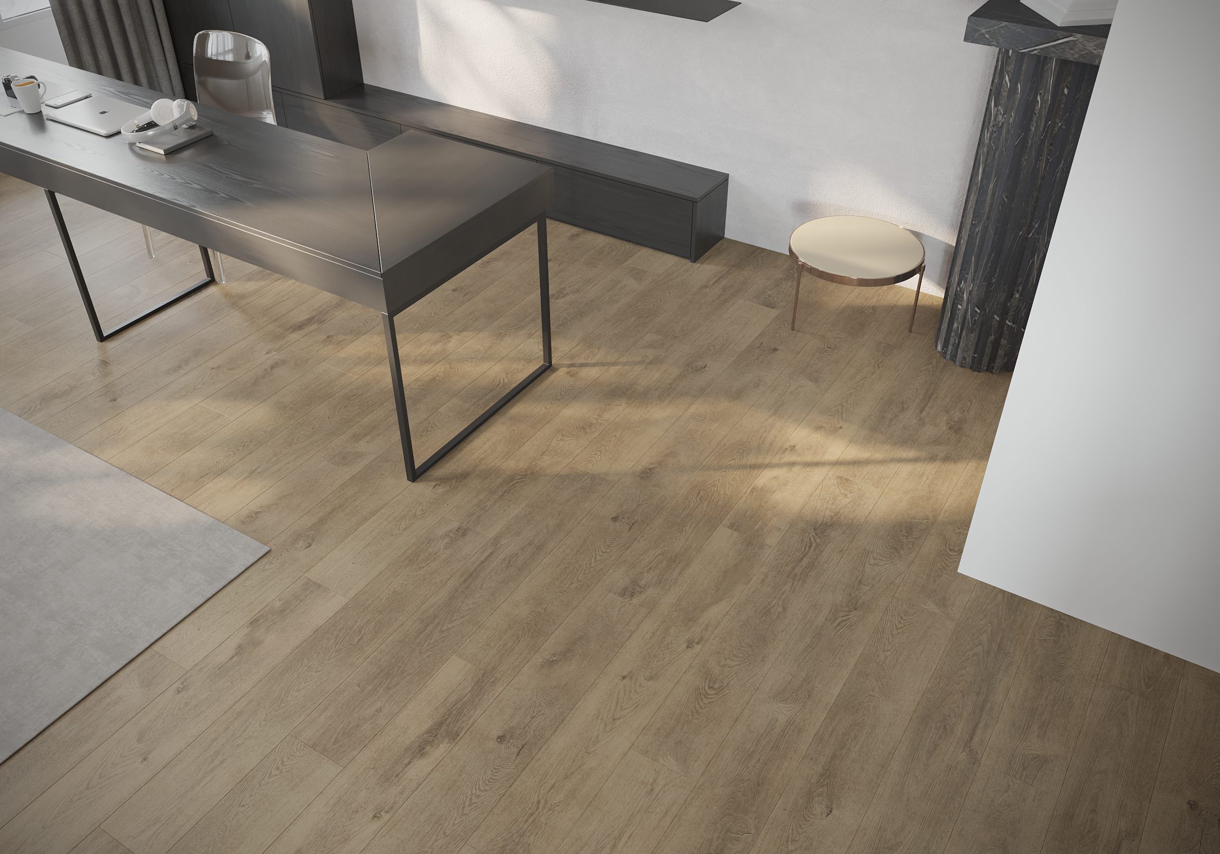 Кварцвиниловый SPC ламинат Art East Art Stone Дуб Бристоль 104-ASP 1220×181×6 фото в интерьере